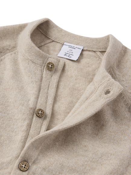 Polarn O. Pyret Baby Pure Cashmere Overall Bodysuit, Natural - view 2, Natural
