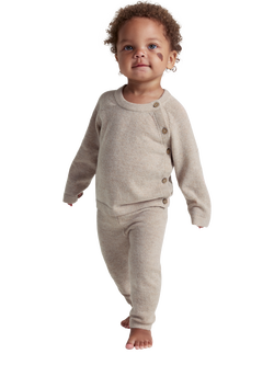 Polarn O. Pyret Baby Cashmere Trousers, Beige Melange, Beige Melange