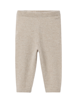 Polarn O. Pyret Baby Cashmere Trousers, Beige Melange - view 2, Beige Melange