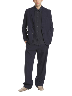 Barena Tailored Fit Herringbone Suit Jacket, Navy, Navy