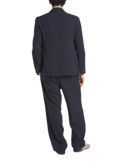 Barena Tailored Fit Herringbone Suit Jacket, Navy - view 2, Navy