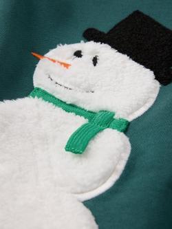 Polarn O. Pyret Baby Cotton Snowman Sweatshirt, Green - view 2, Green