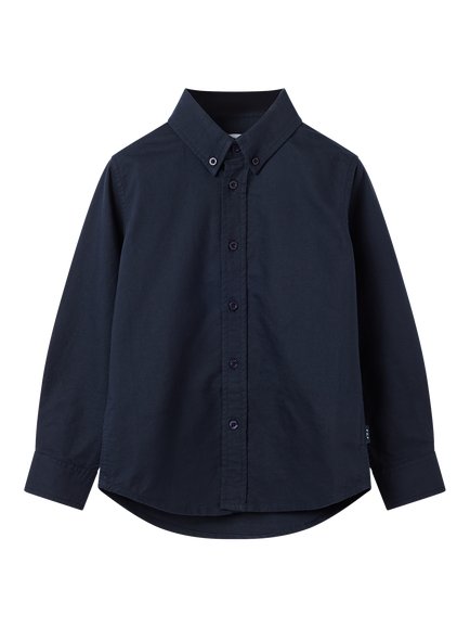 Polarn O. Pyret Kids' Cotton Long Sleeved Shirt, Blue, Blue