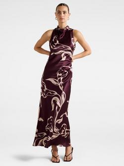 Forever New Michelle Open Back Satin Maxi Dress, Multi