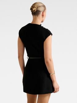 Forever New Natalie 2-In-1 Slash Neck Mini Dress - view 2, Black