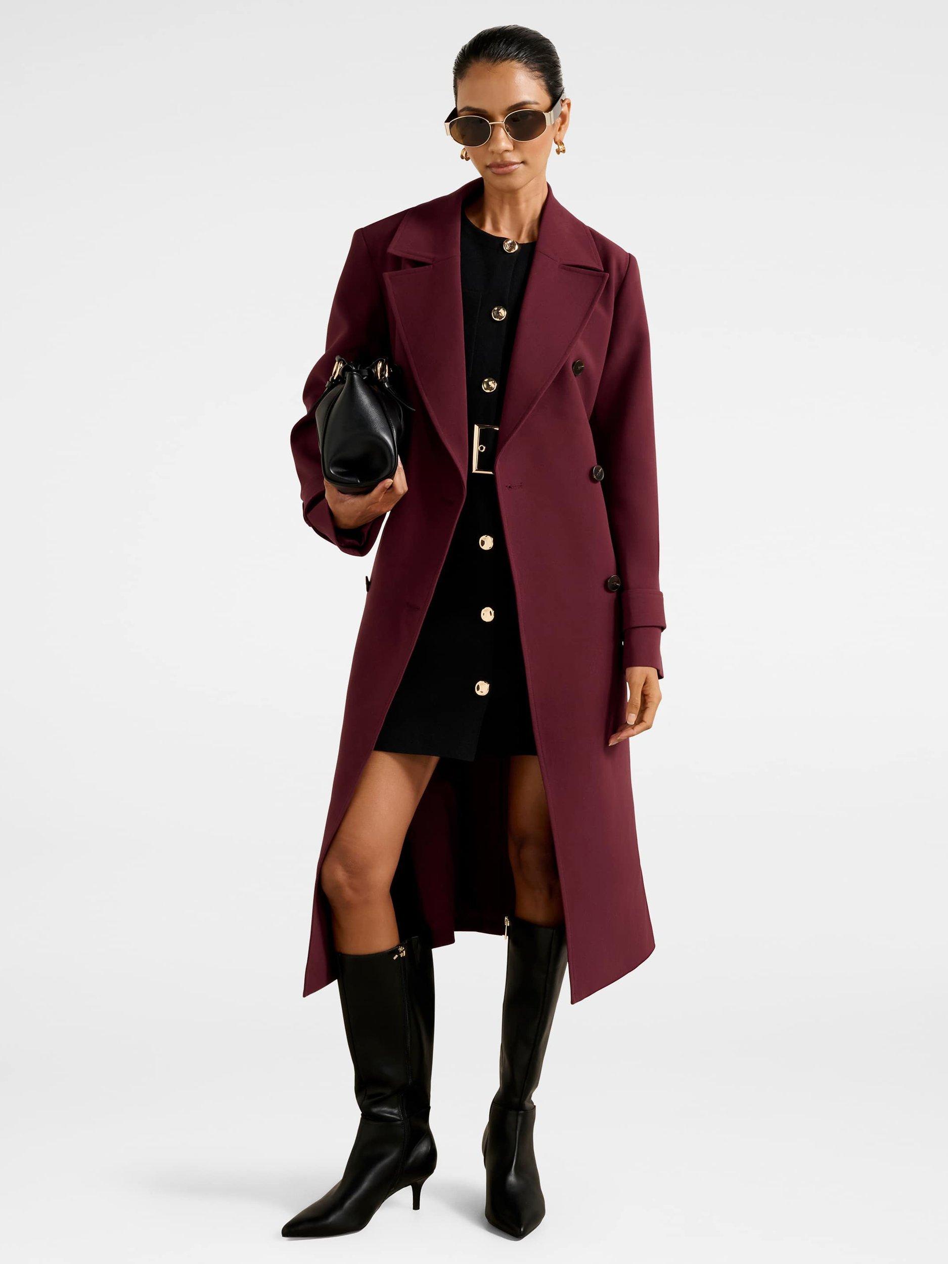 Product image 1 of 5, which shows Forever New Lydia Petite Crepe Trench Coat , Shiraz, 4