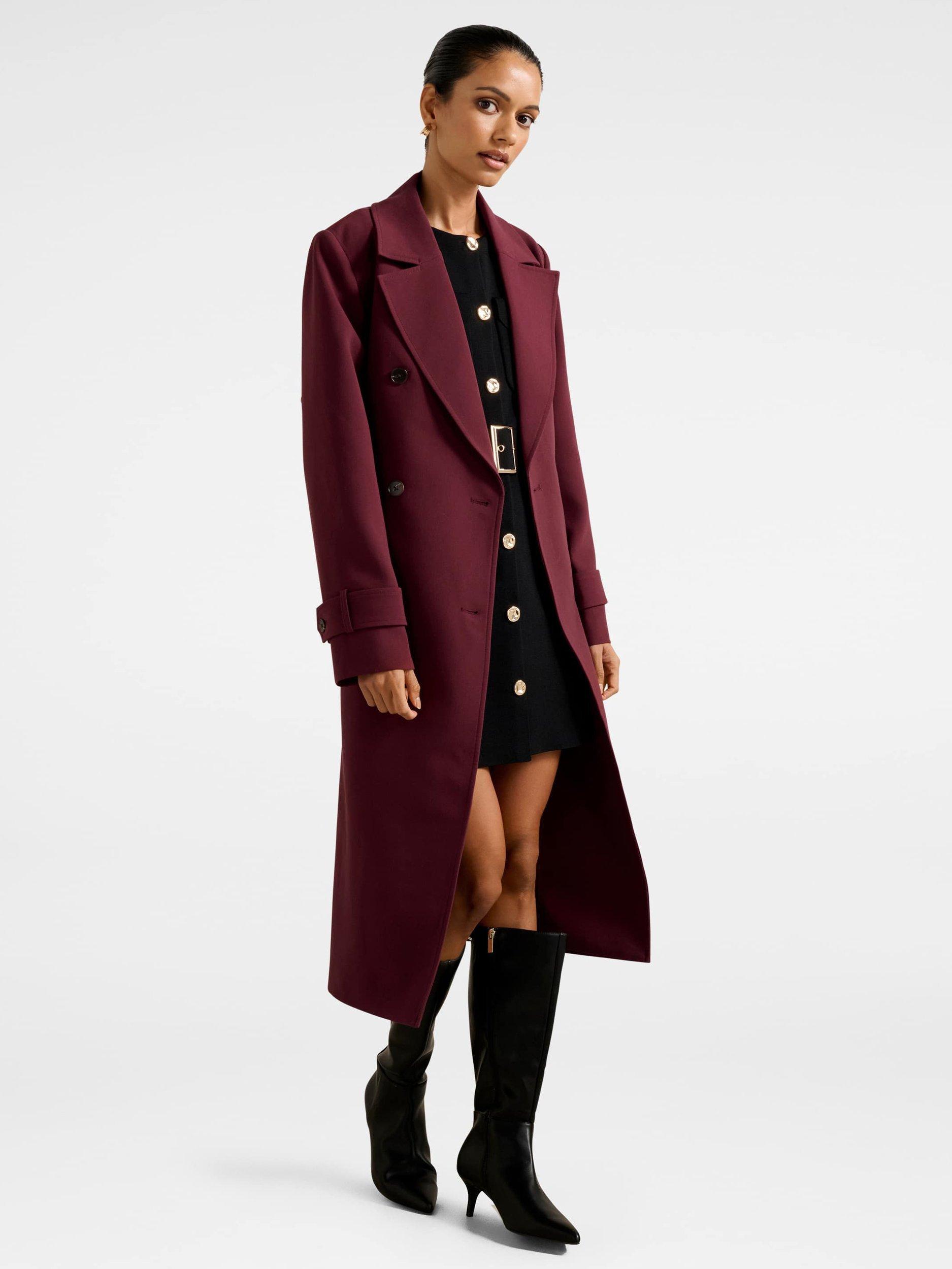 Product image 3 of 5, which shows Forever New Lydia Petite Crepe Trench Coat , Shiraz, 4