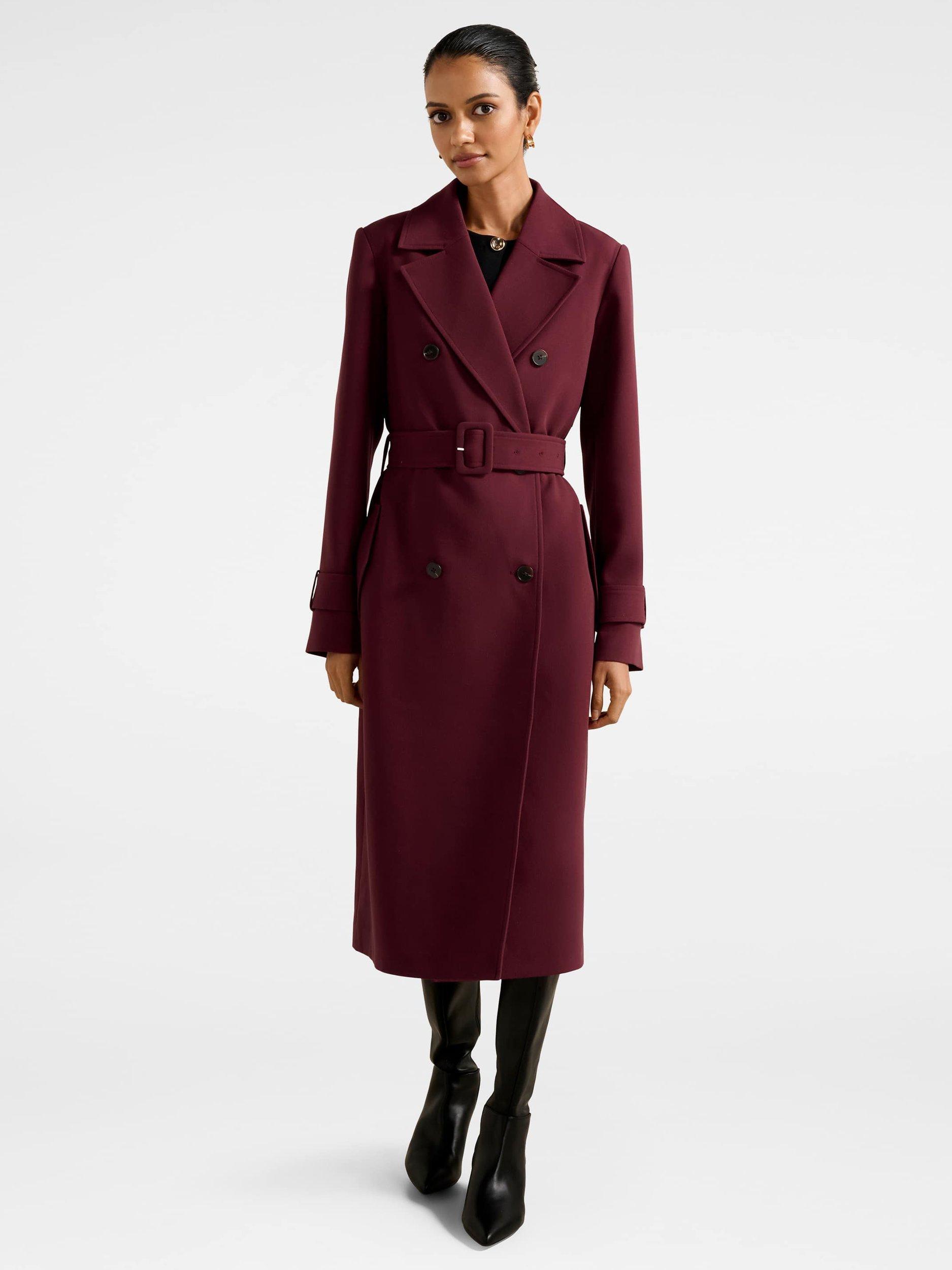 Product image 5 of 5, which shows Forever New Lydia Petite Crepe Trench Coat , Shiraz, 4