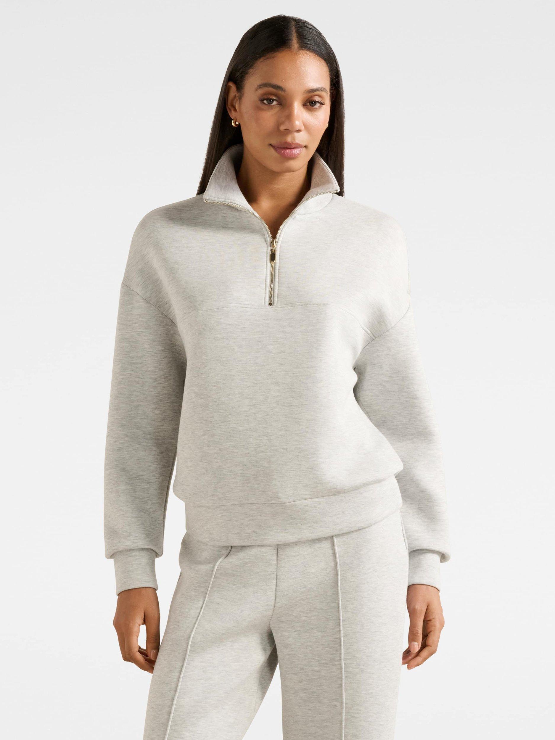 Product image 1 of 5, which shows Forever New Lya Lounge Jumper, Light Grey Marle, XXS