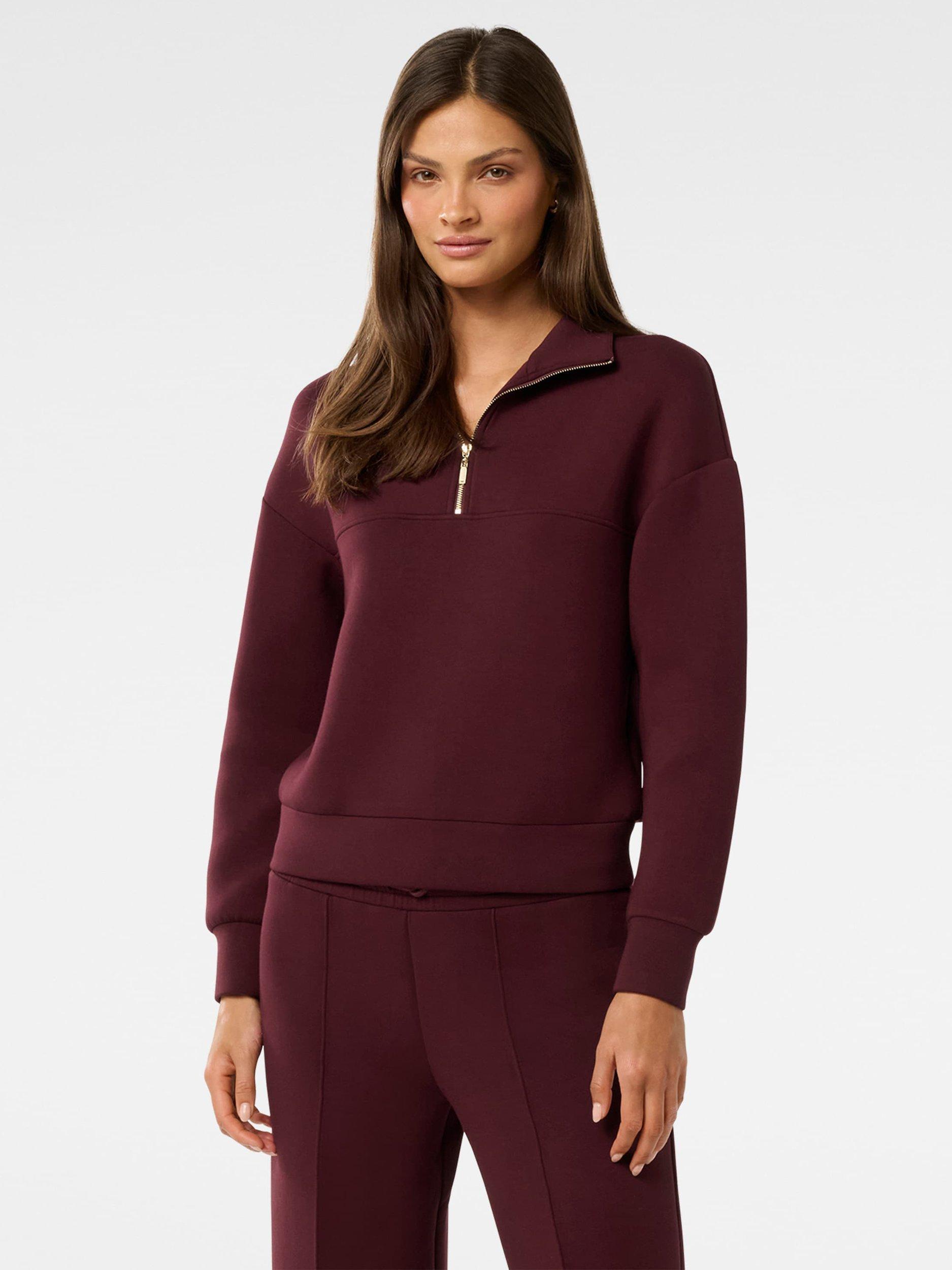 Product image 1 of 5, which shows Forever New Lya Lounge Jumper, Deep Maroon, XXS