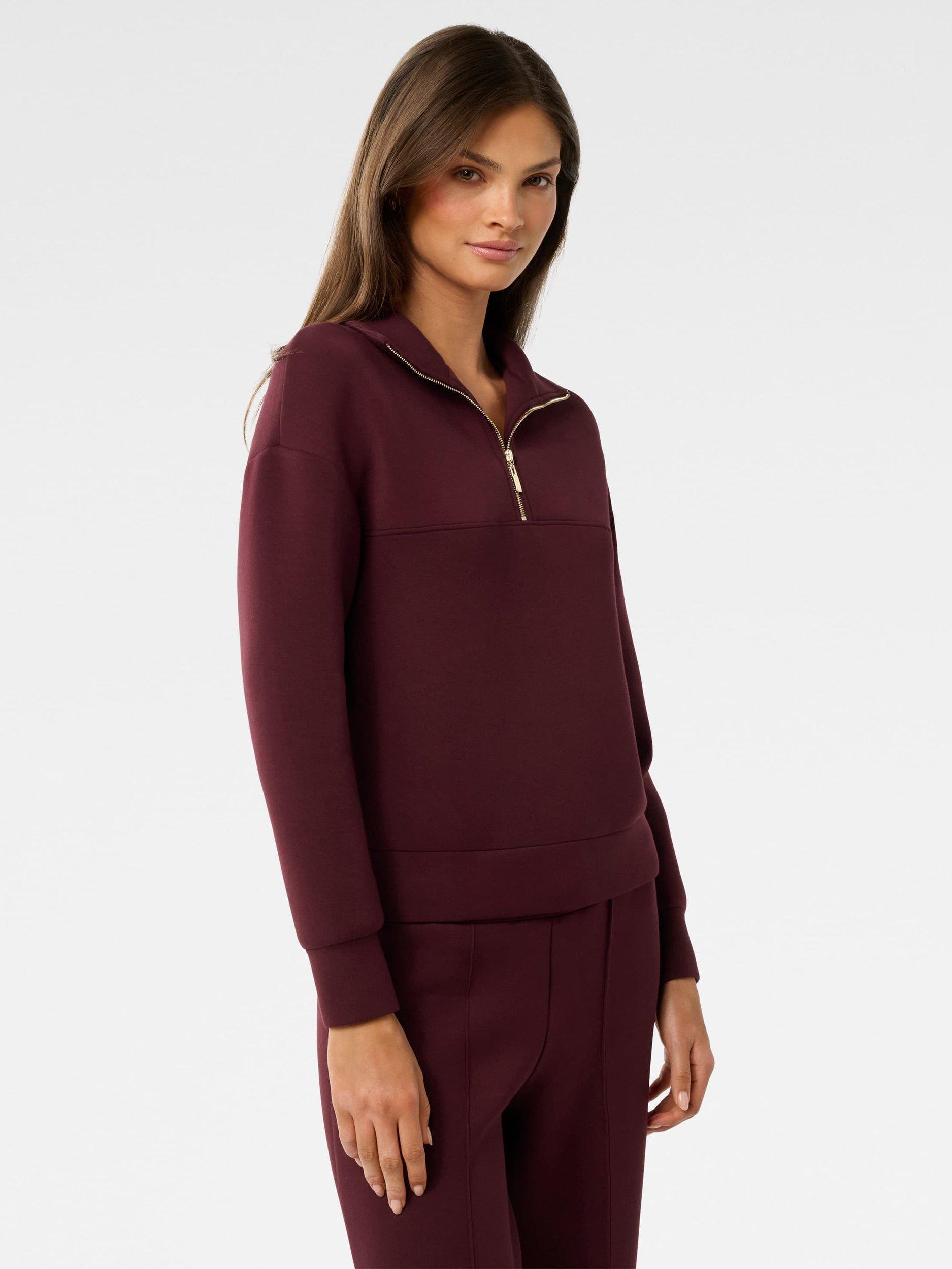 Product image 3 of 5, which shows Forever New Lya Lounge Jumper, Deep Maroon, XXS