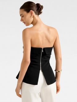 Forever New Bronte Tuck Bandeau Top - view 2, Black