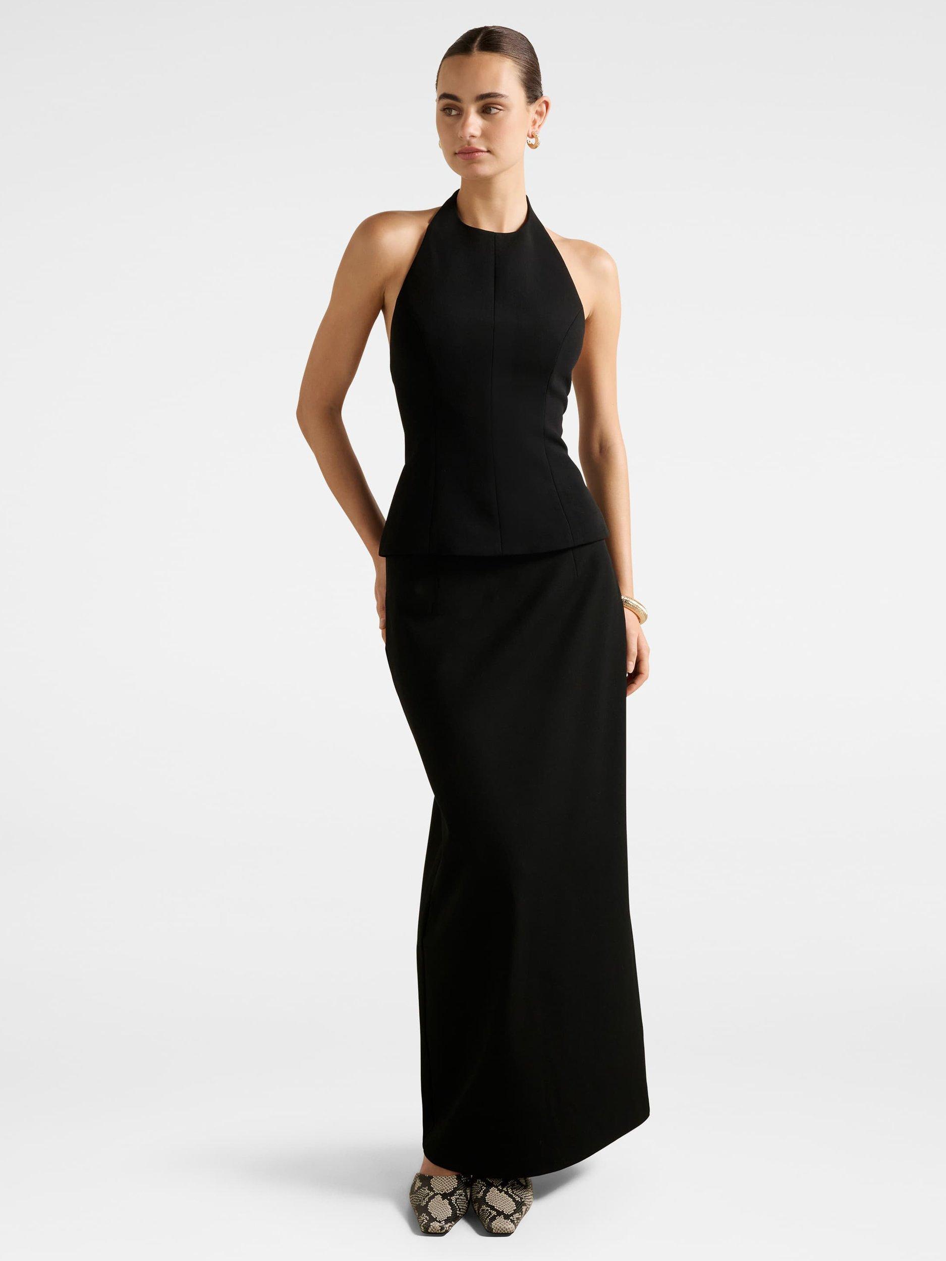Product image 5 of 5, which shows Forever New Delaney Halterneck Top, Black, 4