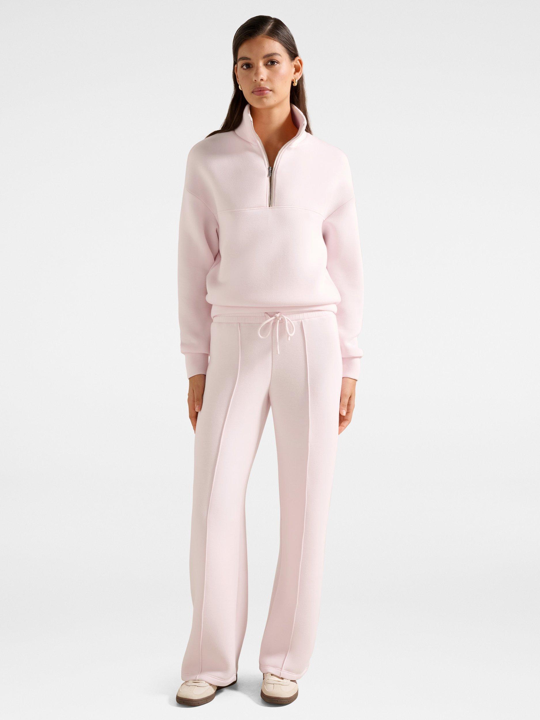 Product image 5 of 5, which shows Forever New Tiana Wide Leg Joggers, Soft Pink, L