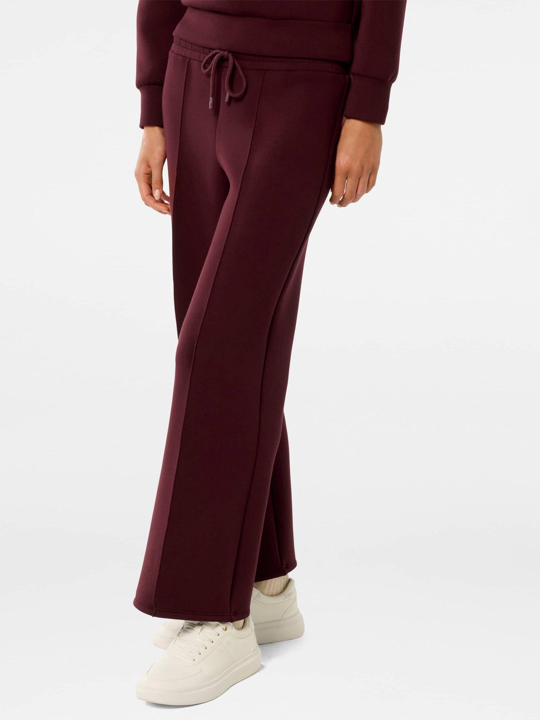 Product image 3 of 5, which shows Forever New Tiana Wide Leg Joggers, Deep Maroon, XXS