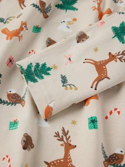 Polarn O. Pyret Cotton Blend Long Sleeved Christmas Pyjamas, Natural - view 2, Natural