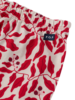Polarn O. Pyret Cotton Blend Long Sleeved Christmas Berry Pyjamas, Red - view 2, Red
