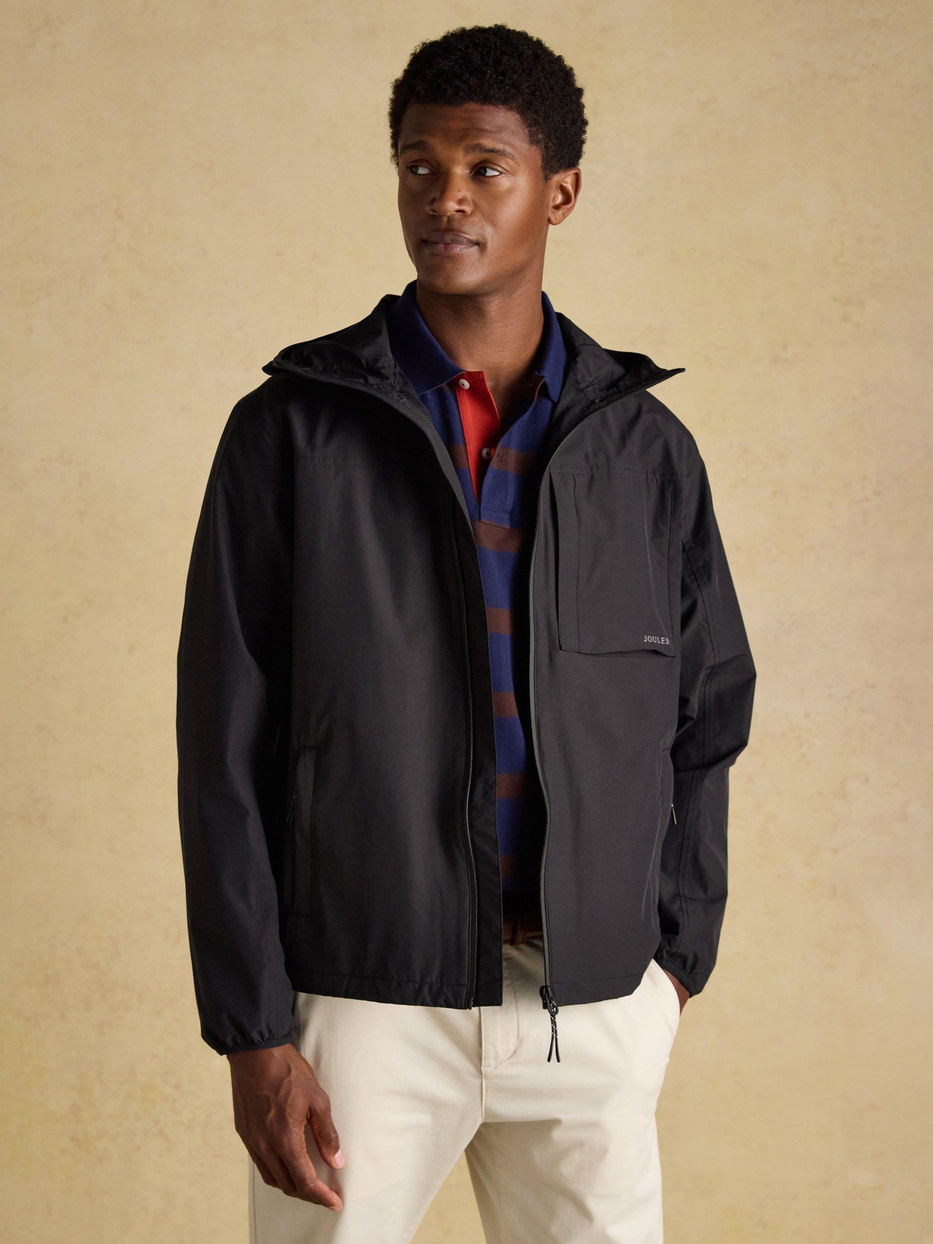 Product image 1 of 7, which shows Joules Aston Waterproof Rain Jacket, Black, XXL