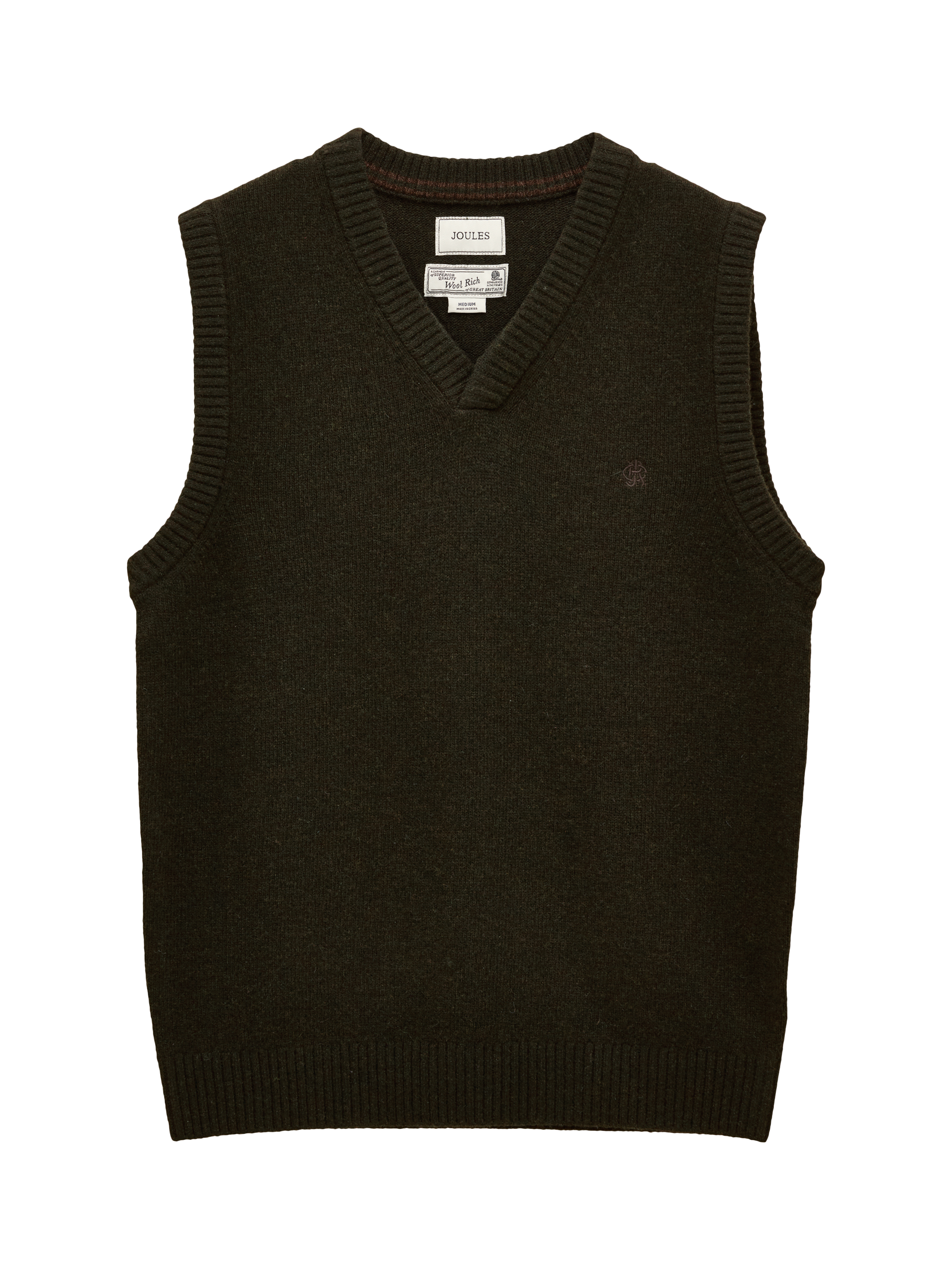 Product image 8 of 8, which shows Joules Highland Wool Blend Knitted Tank, Dark Green, S