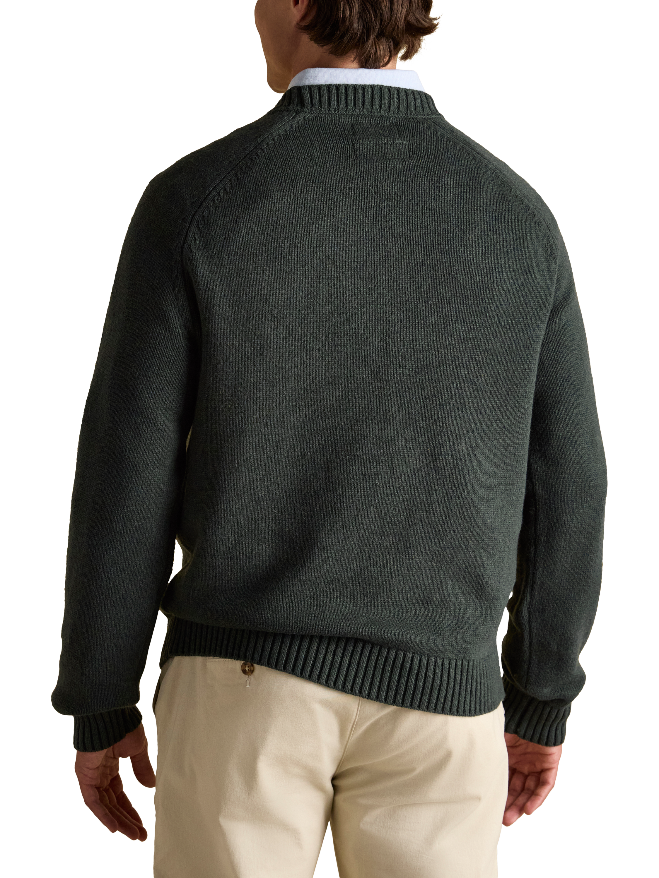 Product image 2 of 5, which shows Joules Cotton Blend Knitted Fox Jumper, Green, S