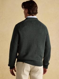 Joules Cotton Blend Knitted Fox Jumper, Green - view 2, Green