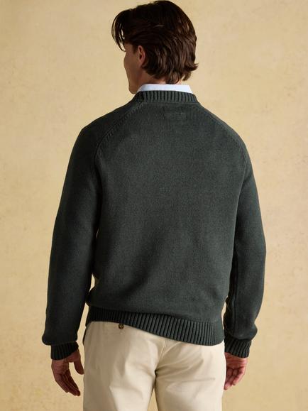 Joules Cotton Blend Knitted Fox Jumper, Green - view 2, Green