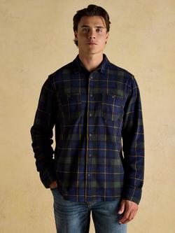 Joules  Regular Fit Tartan Fleece Shirt, Navy, Navy