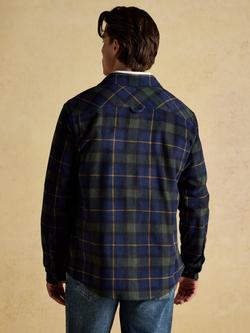 Joules  Regular Fit Tartan Fleece Shirt, Navy - view 2, Navy