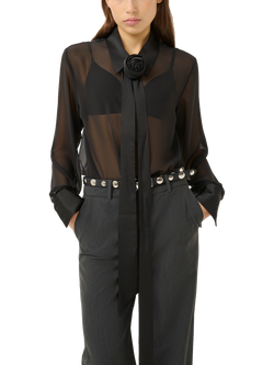 Gestuz Lynne Corsage Sheer Shirt, Black