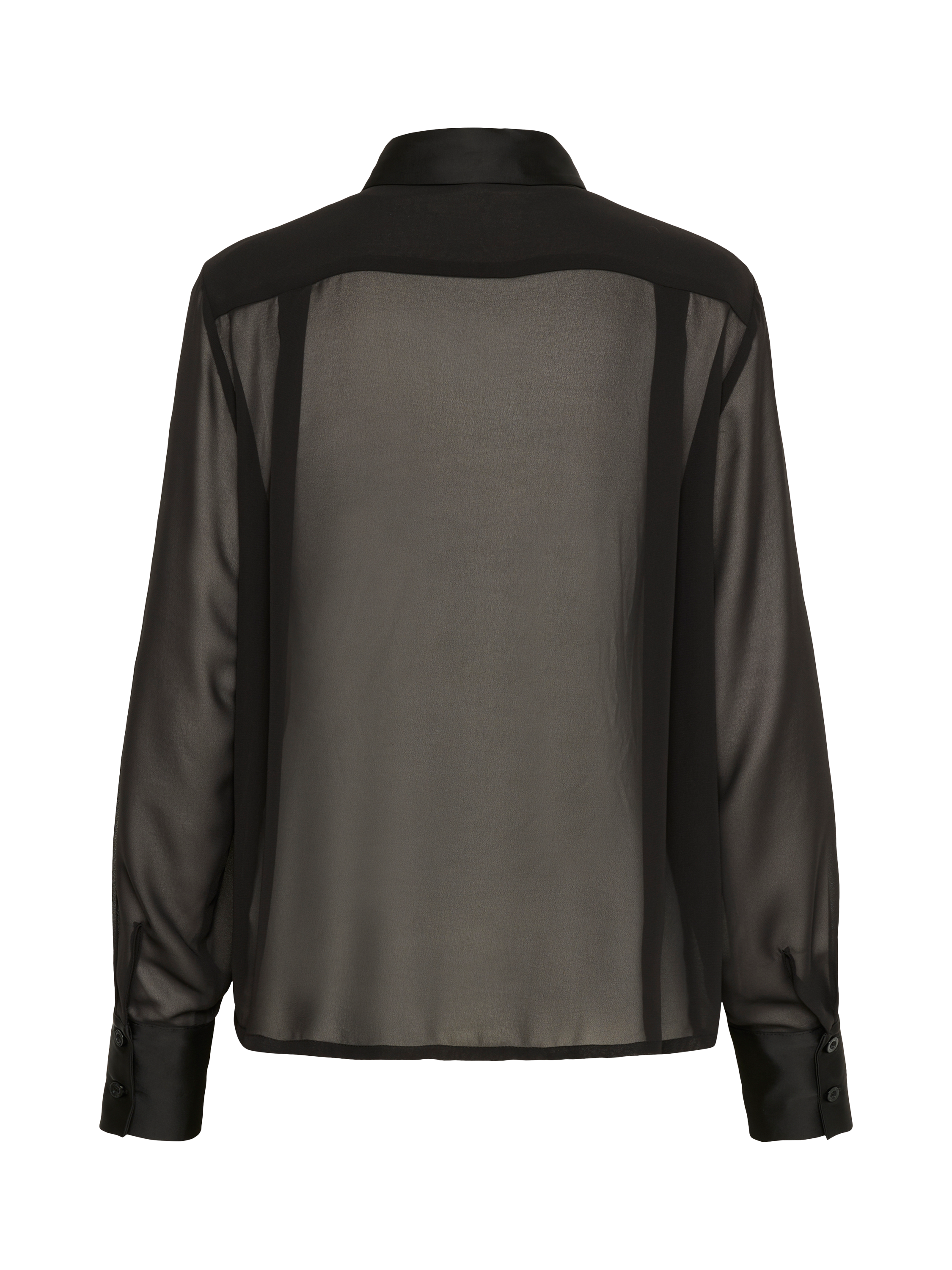 Product image 6 of 6, which shows Gestuz Lynne Corsage Sheer Shirt, Black, 14