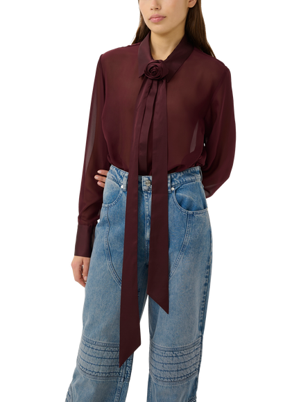 Gestuz Lynne Corsage Sheer Shirt, Aronia