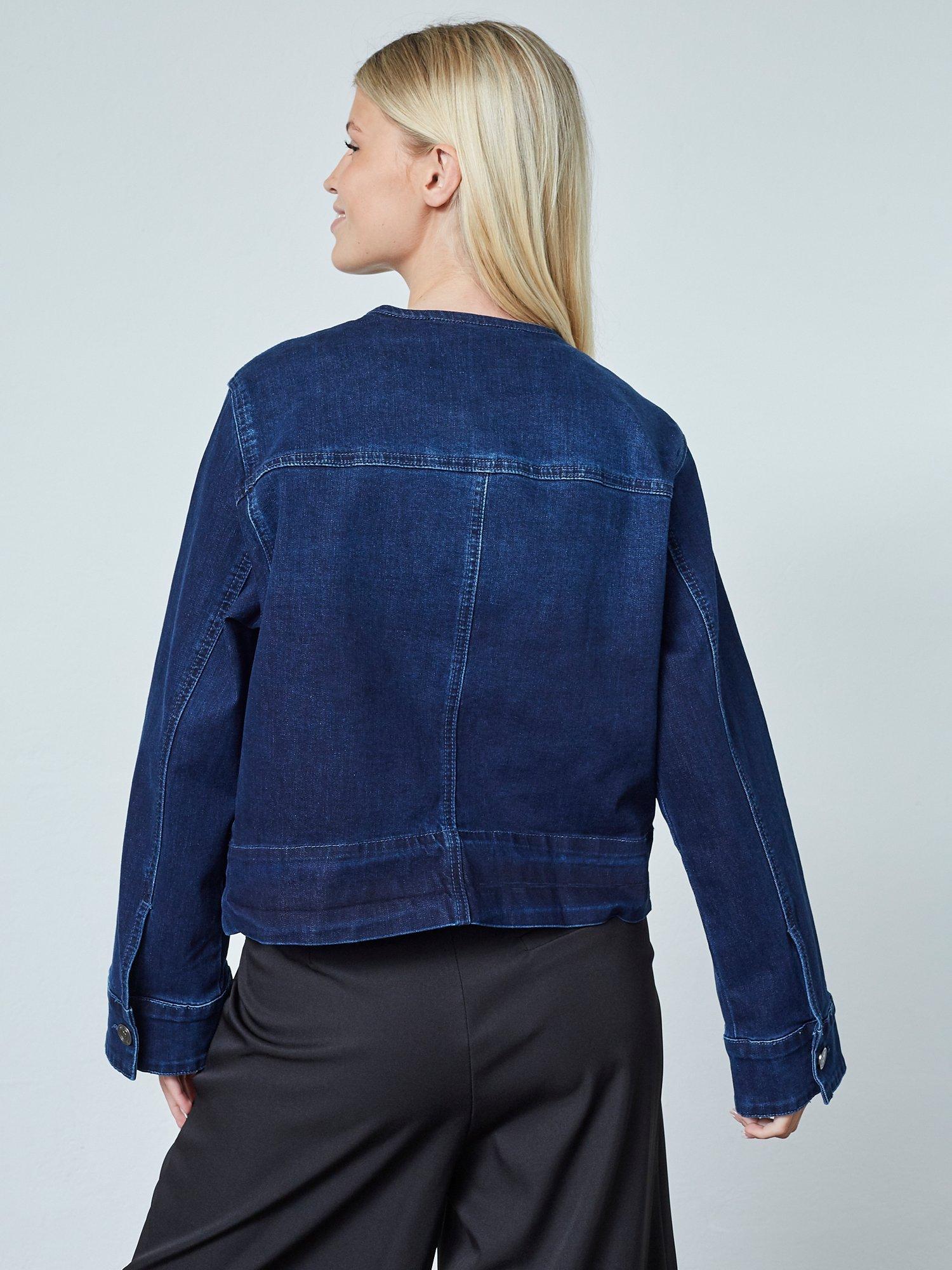 Product image 2 of 2, which shows Sisters Point Feja Denim Jacket, Dark Blue Wash, XS