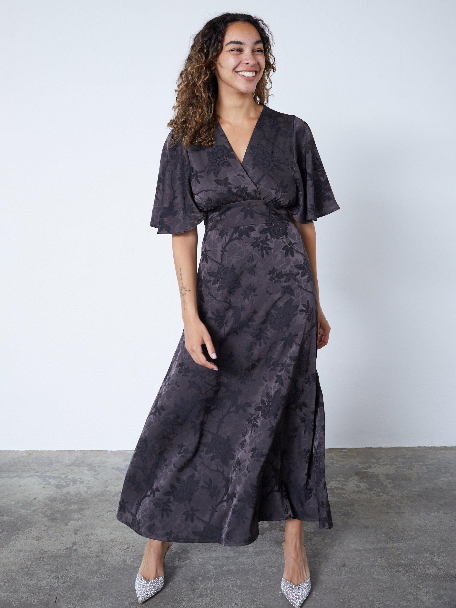 Product image 1 of 3, which shows Sisters Point Gisela Dress, Brown/Flower, XS