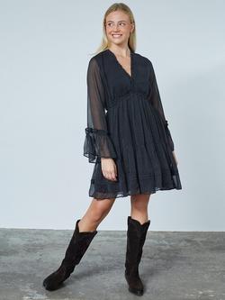 Sisters Point Ufana Sock Waist Mini Dress, Black/Multi, Black/Multi