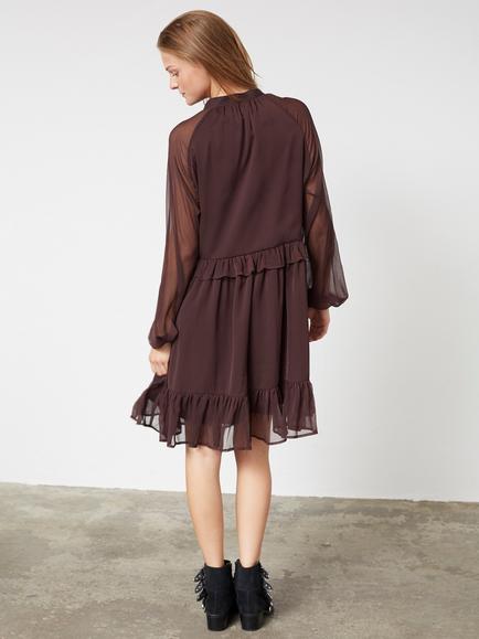Sisters Point Ruffle Tiered Dress, Mahogany - view 2, Mahogany