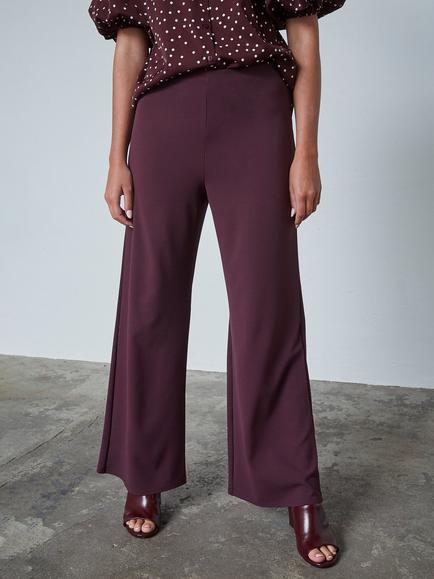 Sisters Point Glut Stretch Wide Leg Trousers, Deep Bordeaux