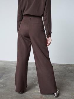 Sisters Point Relaxed Fit Wide Leg Trousers, Chocolate - view 2, Chocolate