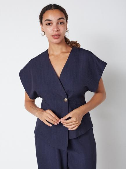 Sisters Point Gevela Waistcoat, Dark Blue, Dark Blue