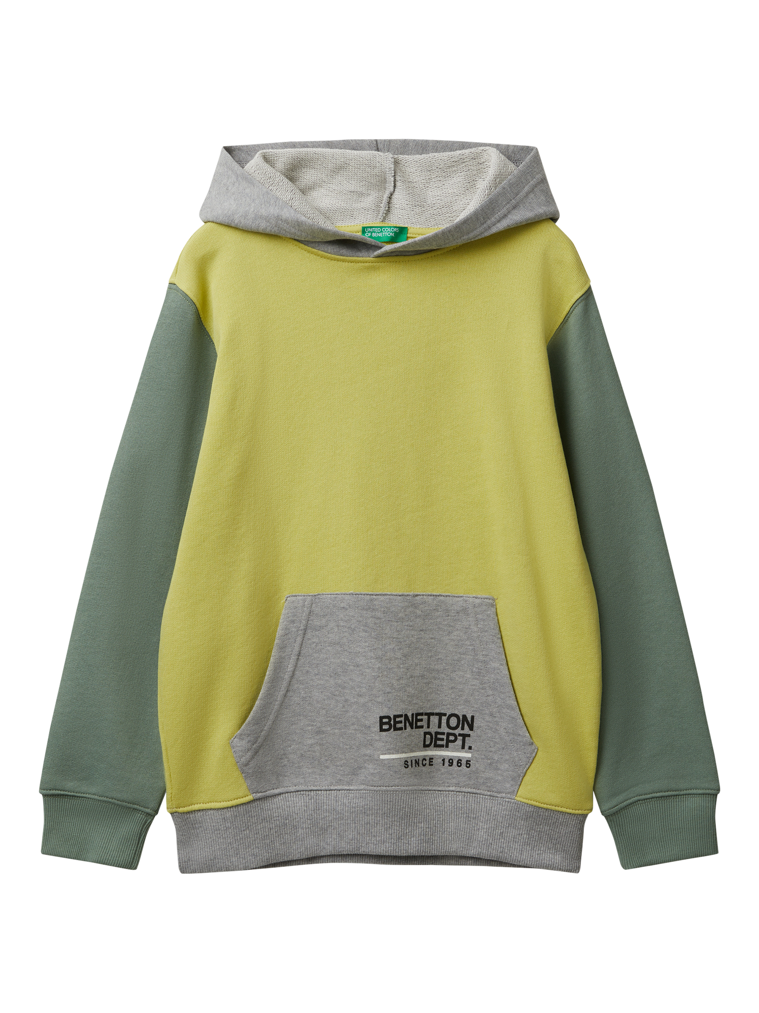 Benetton Kids' Colour-Block Hoodie, Multicolour