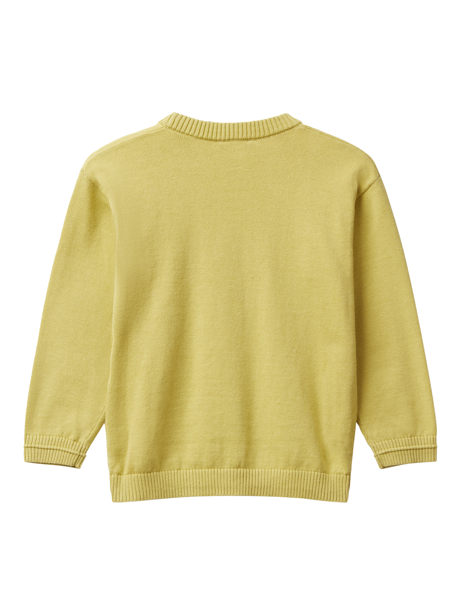 Product image 2 of 3, which shows Benetton Kids' Cotton Crew Neck Jumper, Green, 3-4 years