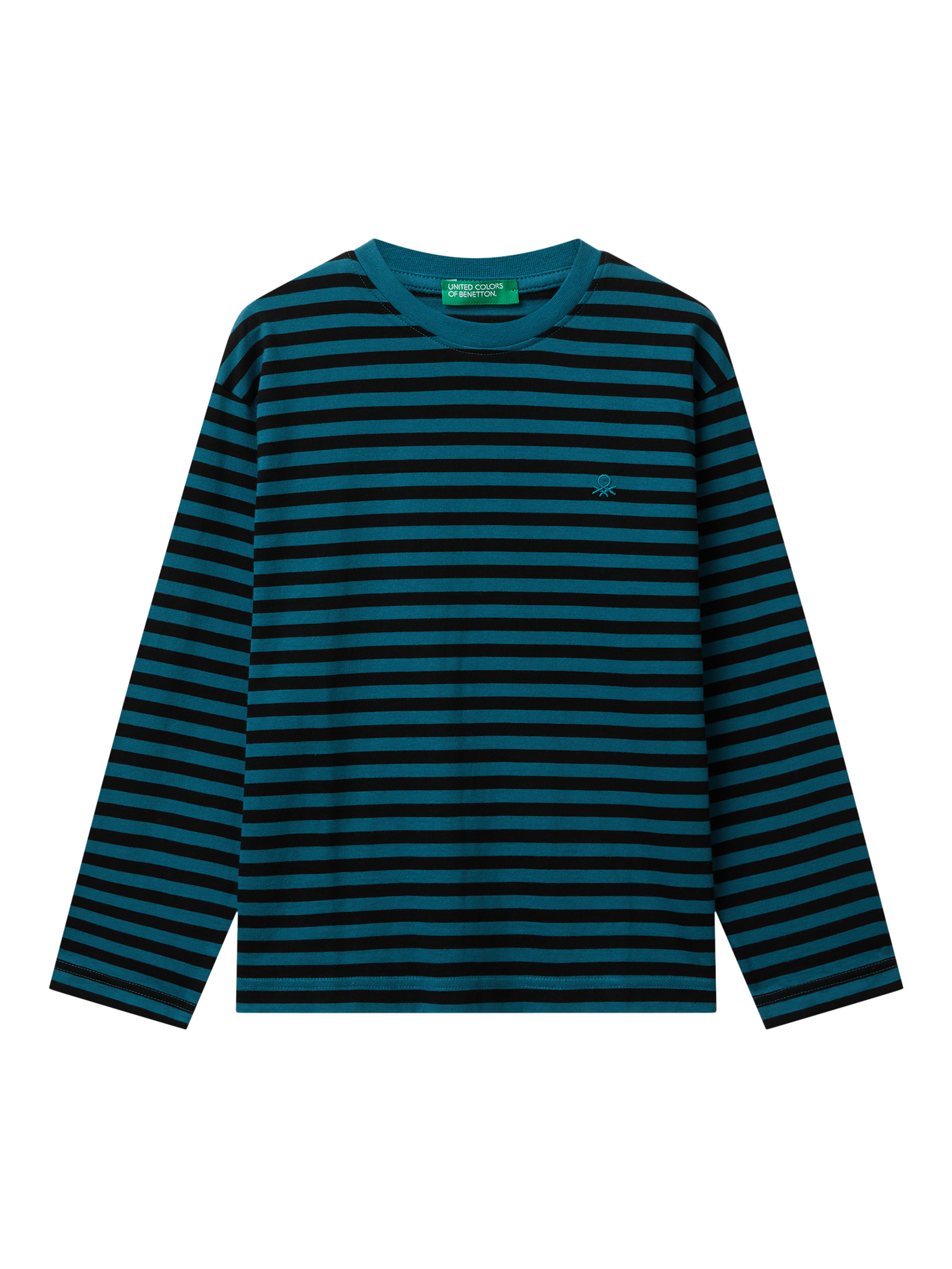 Product image 1 of 3, which shows Benetton Kids' Long Sleeve Stripe T-Shirt, Multi, 6-7 years