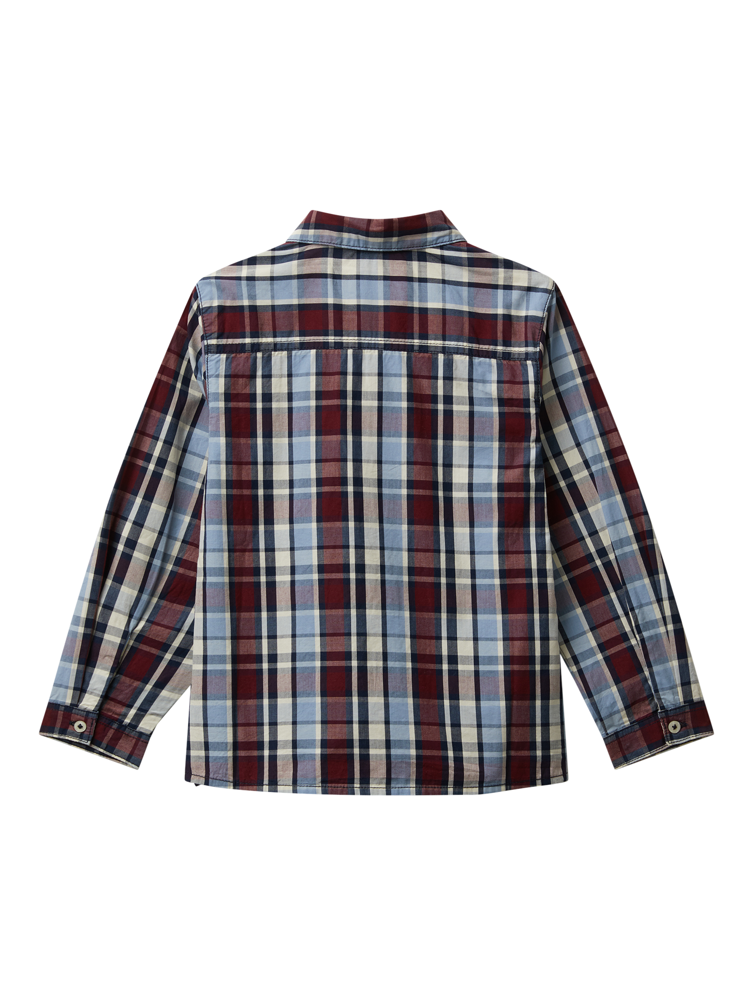 Product image 2 of 3, which shows Benetton Kids' Long Sleeve Checked Shirt, Multi, 3-4 years