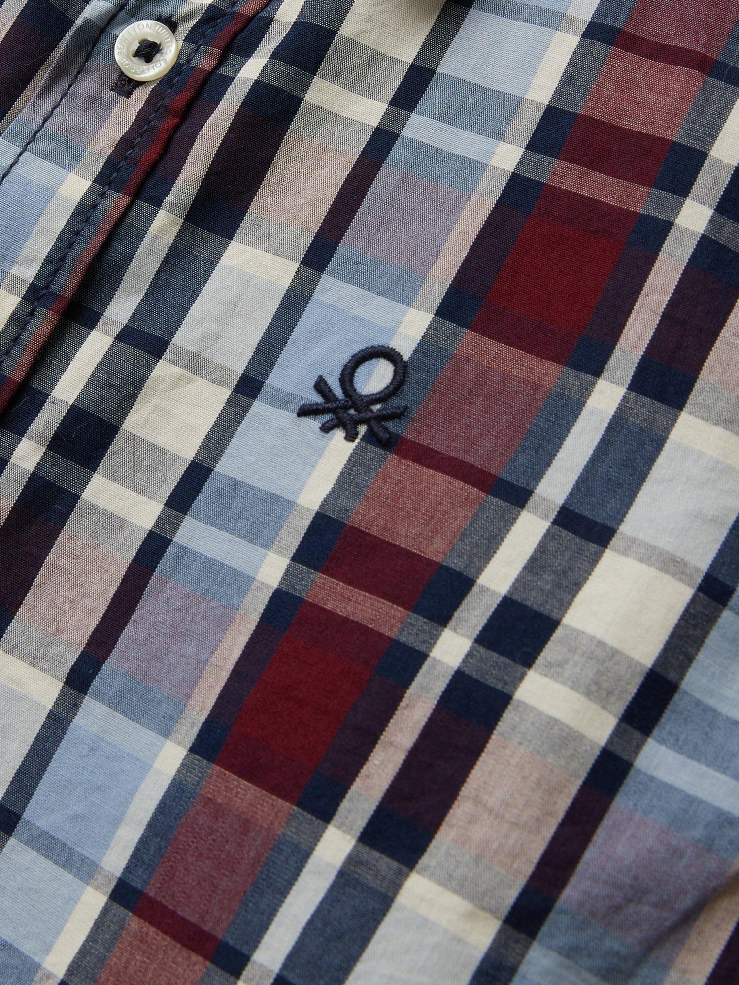 Product image 3 of 3, which shows Benetton Kids' Long Sleeve Checked Shirt, Multi, 3-4 years