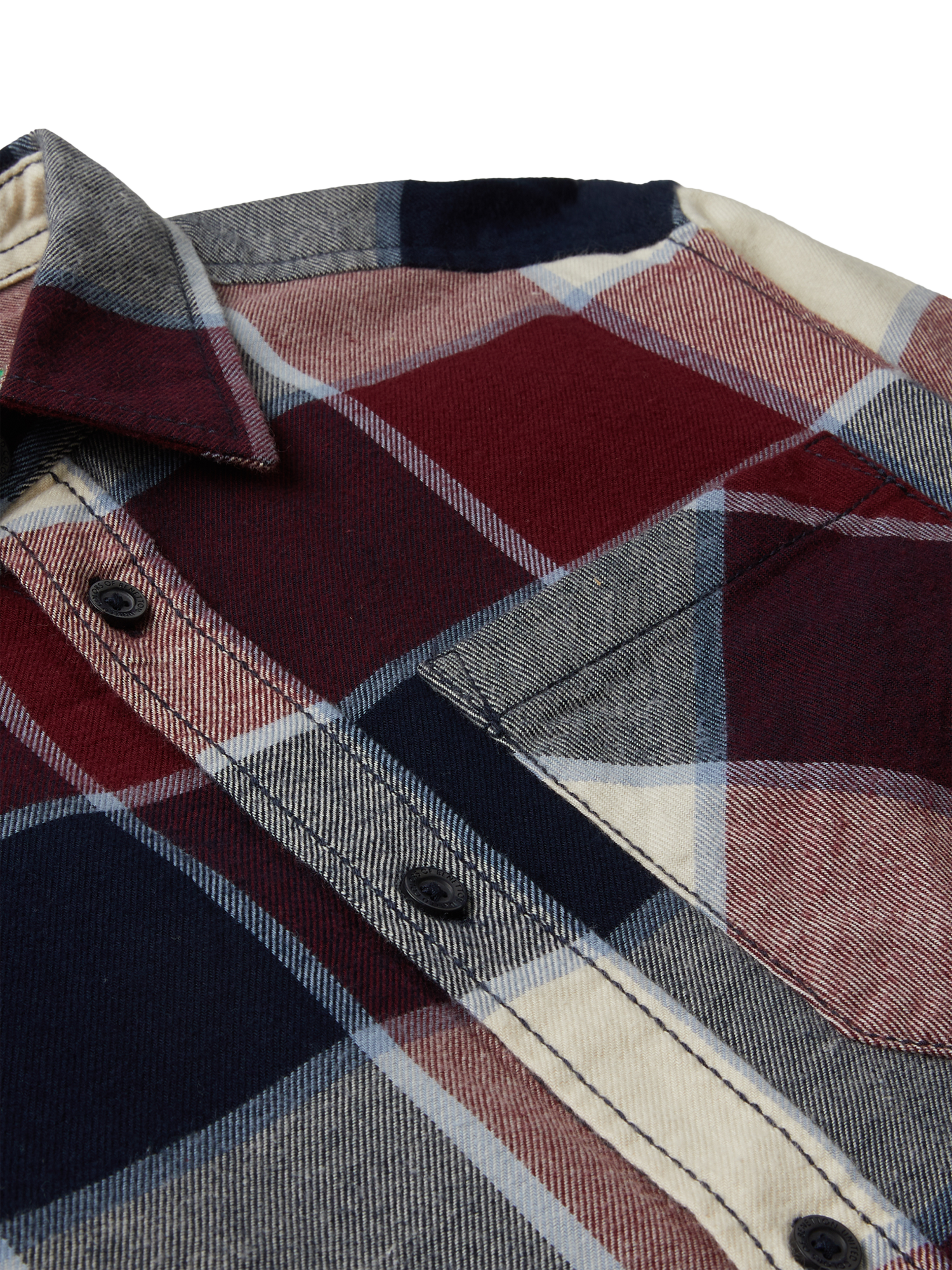 Product image 3 of 3, which shows Benetton Kids' Cotton Long Sleeved Checked Shirt, Multi, 7-8 years