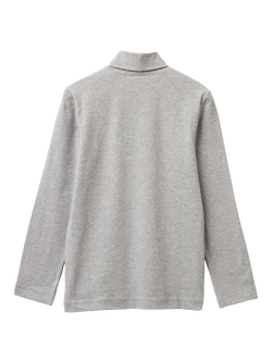 Benetton Kids' High Neck Long Sleeve T-Shirt, Grey - view 2, Grey