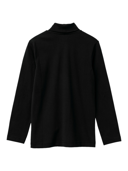Benetton Kids' Turtle Neck Long Sleeve T-Shirt, Black - view 2, Black