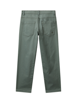 Benetton Kids' Cotton Blend Slim Five Pocket Trousers - view 2, Green