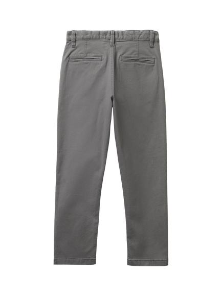 Benetton Kids' Stretch Chino Trousers, Grey - view 2, Grey
