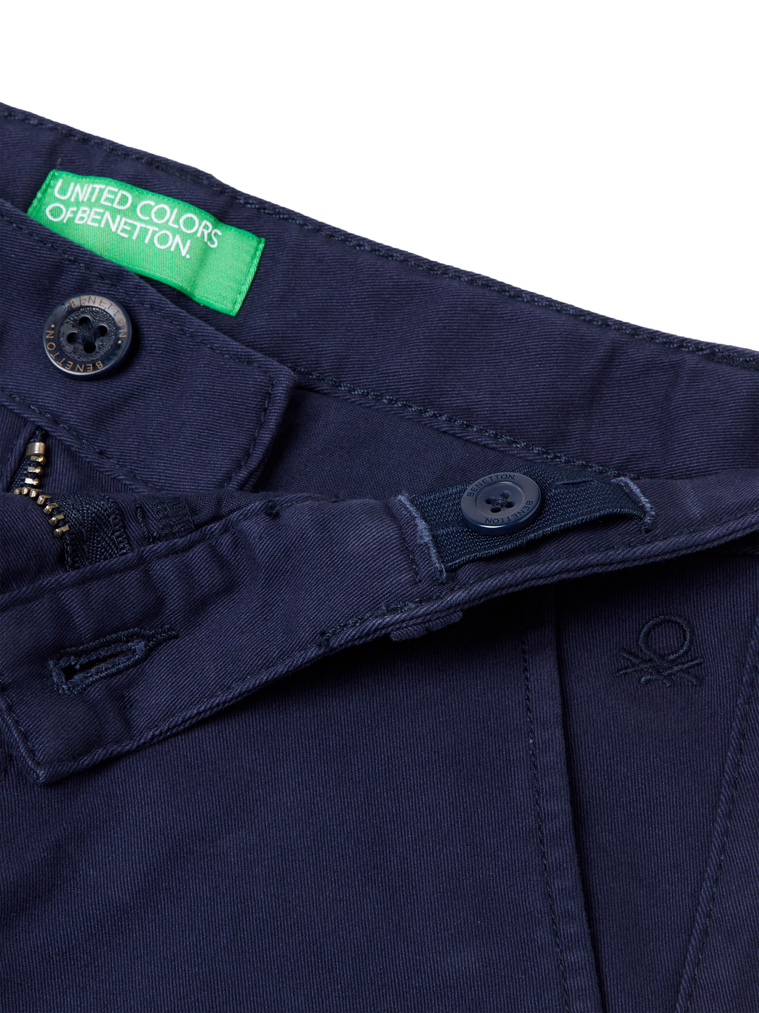 Product image 3 of 11, which shows Benetton Kids' Stretch Chino Trousers, Navy Blue, 11-12 years