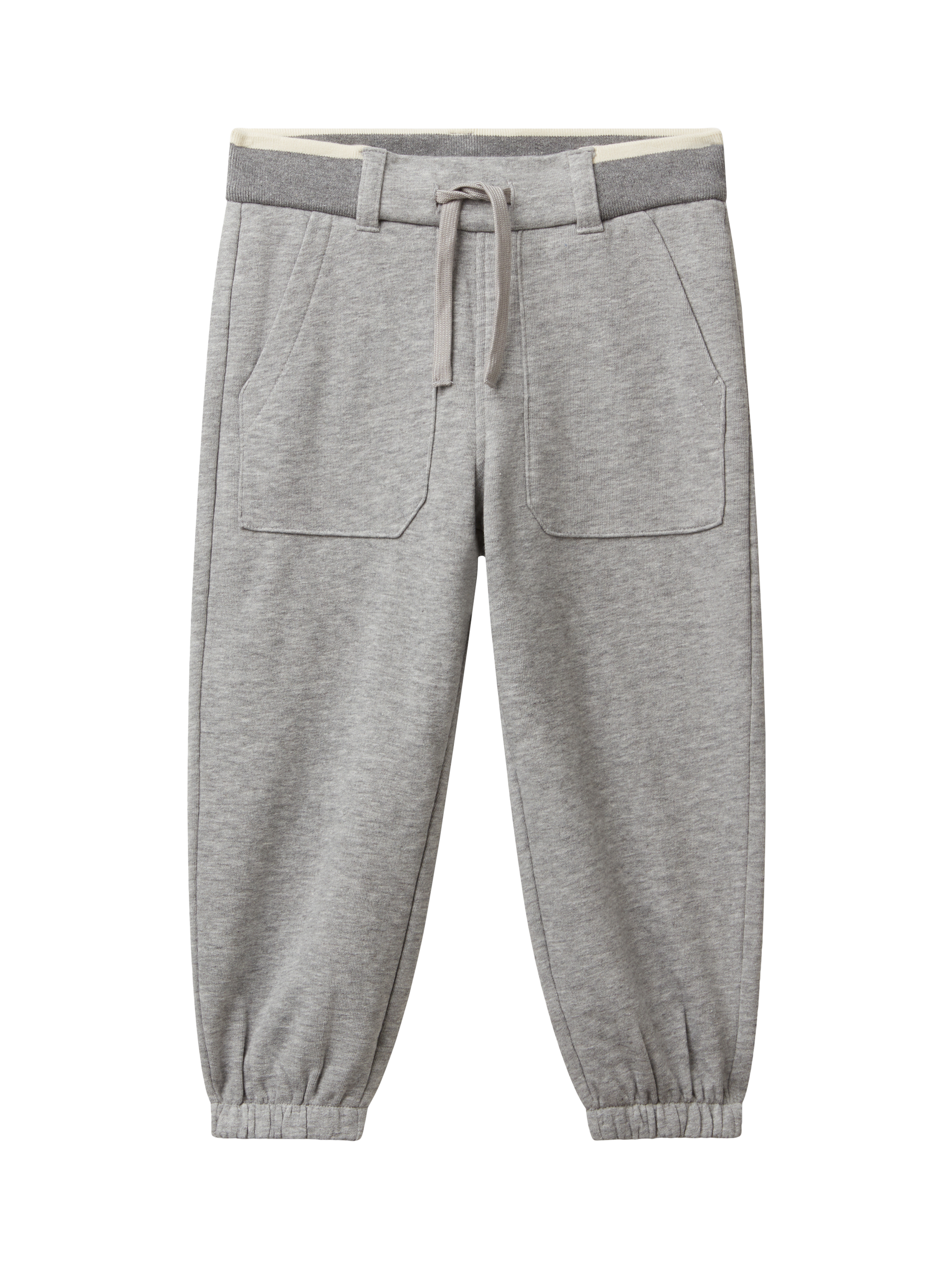 Product image 1 of 3, which shows Benetton Kids' Fleece Joggers, Grey, 3-4 years